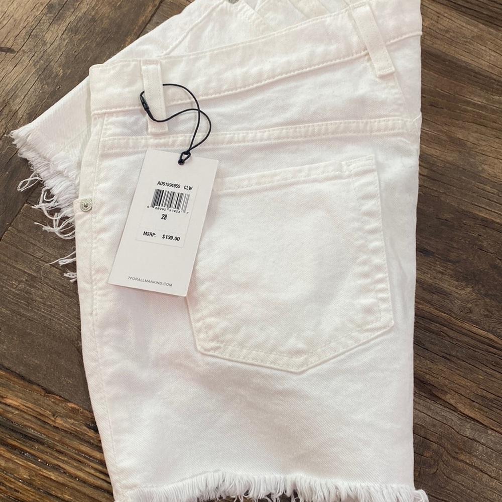 White denim shorts